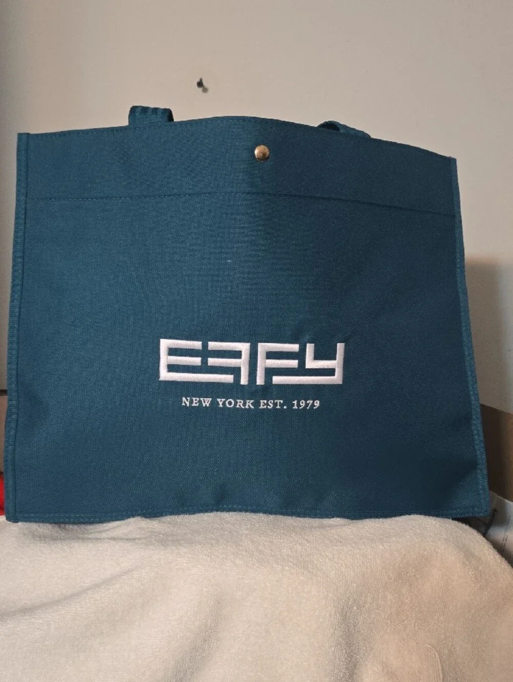 Effy Teal Logo Messenger Tote Bag